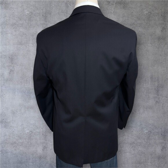 BROOKS BROTHERS Mens 46L Navy Wool Blazer Sport Coat 2 Button Single Vent Jacket - Picture 4 of 16